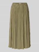 Samsøe Samsøe Midirock mit Plisseefalten Modell 'UMA' in Oliv, Größe L