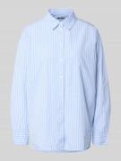 REVIEW Basic Hemdbluse aus reiner Baumwolle in Bleu, Größe L