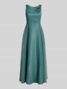 Vera Mont Abendkleid mit floralem Zierbesatz in Petrol, Größe 38