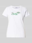 More & More T-Shirt mit Motiv-Print und Rundhalsausschnitt in Weiss, G...