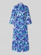 Christian Berg Woman Hemdblusenkleid mit Bindegürtel in Blau, Größe 34