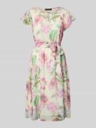 More & More Knielanges Kleid mit Bindegürtel in Pink, Größe 36