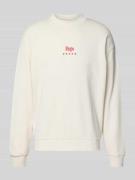 Hugo Blue Regular Fit Sweatshirt mit Happy Hugo Print in Offwhite, Grö...