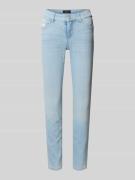 Marc Cain Slim Fit Jeans mit Stitching in Hellblau Melange, Größe 38