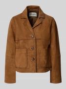 Stefanel Regular Fit Lederjacke mit aufgesetzten Taschen in Hellbraun,...