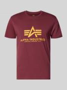 Alpha Industries T-Shirt mit Logo und Rundhalsausschnitt in Dunkelrot,...