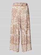 More & More Stoffhose mit Bindegürtel in Taupe, Größe 34