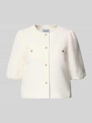 More & More Regular Fit Blazer aus Viskose-Mix mit Puffärmeln in Offwh...