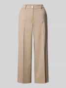 More & More Fein strukturierte Hose mit Bügelfalten in Taupe, Größe 34