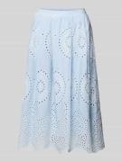 More & More Midirock mit Lochspitze in Hellblau, Größe 34