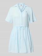 Tommy Hilfiger Ausgestelltes Freizeitkleid aus reinem Leinen in Hellbl...