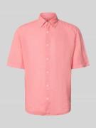 BOSS Orange Regular Fit Leinenhemd mit kurzem Arm Modell 'RASH_2_M' in...
