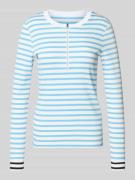 Marc Cain Longsleeve mit Rundhalsausschnitt und Reißverschluss in Sky,...