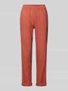 Marc Cain Hose aus Leinen-Mix mit elastischem Bund in Rostrot, Größe 3...