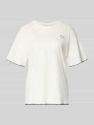 FREE/QUENT T-Shirt mit Rundhalsausschnitt und Stitchings in Marine, Gr...