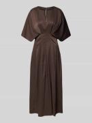Copenhagen Muse Midikleid mit V-Ausschnitt Modell 'VIANNA' in Schoko, ...