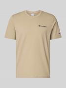 CHAMPION T-Shirt mit Logo-Stitchings Modell 'ICONS CONTRAST' in Beige,...