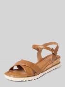 Tamaris Sandalen in Lederoptik mit Korkabsatz in Cognac, Größe 37