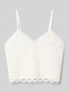 Only Regular Fit Top in Spitzenoptik Modell 'HONEY' in Offwhite, Größe...