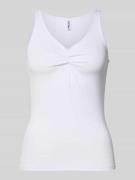 Pieces Slim Fit Top aus Viskose-Mix Modell 'MALIVA' in Weiss, Größe L