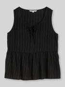 Tom Tailor Denim Regular Fit Blusentop aus Viskose-Leinen-Mix in Black...