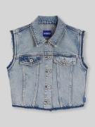 Hugo Blue Regular Fit Cropped Jeansweste in Jeansblau, Größe L