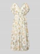 Marc Cain Midikleid mit Seide-Anteil und kurzer Knopfleiste in Offwhit...