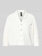 Marc Cain Bluse mit Reverskragen und 3/4-Arm in Offwhite, Größe 34