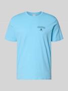 CHAMPION T-Shirt mit Logo und Rundhalsausschnitt in Hellblau, Größe L
