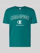 CHAMPION T-Shirt mit Label-Print und Rundhalsausschnitt in Dunkelgruen...