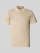 Blend Slim Fit Poloshirt mit Strukturmuster Modell 'FABLE' in Beige, G...
