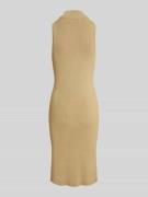 Lauren Ralph Lauren Figurbetontes knielanges Kleid in Sand, Größe L