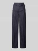 comma Fein strukturierte Hose mit Knöpfen in Marine, Größe 34/32