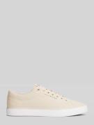 Tommy Hilfiger Sneaker aus reiner Baumwolle mit Logo-Stitching in Beig...