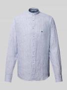 Fynch-Hatton Slim Fit Leinenhemd mit Stehkragen in Marine, Größe XXL