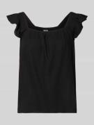Pieces Regular Fit Blusentop aus Baumwoll-Leinen-Mix Modell 'PIA' in B...