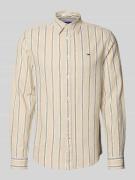 Tommy Jeans Regular Fit Freizeithemd aus Leinen-Baumwoll-Mix in Beige,...