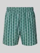 Lacoste Badehose mit Logo-Muster in Gruen, Größe L