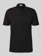 Drykorn Slim Fit Poloshirt mit Stehkragen Modell 'LOUIS' in Black, Grö...