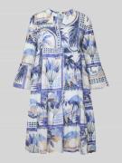 Emily Van den Bergh Tunikakleid im Allover-Look mit V-Ausschnitt in Bl...