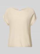 comma Strickshirt aus Viskose-Mix mit Rundhalsausschnitt in Offwhite, ...