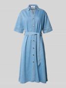 comma Midikleid in Denim-Optik mit Lyocell-Anteil in Blau, Größe 38