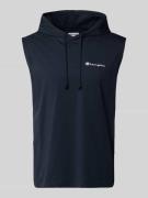 CHAMPION Hoodie mit Label-Stitching in Marine, Größe L