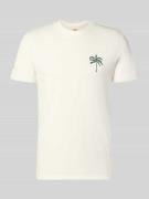 Blend T-Shirt mit Motiv-Print Modell 'SUN PALMS' in Weiss, Größe L