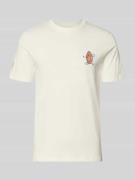 Blend T-Shirt mit Stitching Modell 'SUN ISLAND' in Weiss, Größe L