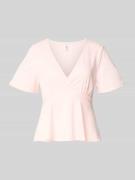 Only Regular Fit Bluse in Wickel-Optik Modell 'PELLY' in Rosa, Größe L