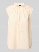 Marc Cain Blusenshirt mit Rüschen und Kappärmeln in Beige, Größe 34