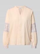 Emily Van den Bergh Regular Fit Bluse mit Stitchings und V-Ausschnitt ...