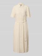Pieces Figurumspielendes Freizeitkleid aus Viskose-Leinen-Mix Modell '...