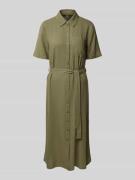 Pieces Figurumspielendes Freizeitkleid aus Viskose-Leinen-Mix Modell '...